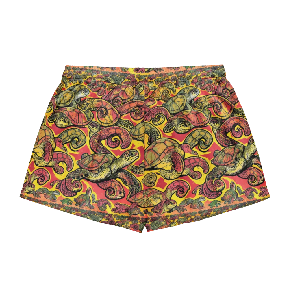 Tortoise Kaleidoscope on Women's Pajama Shorts — Back