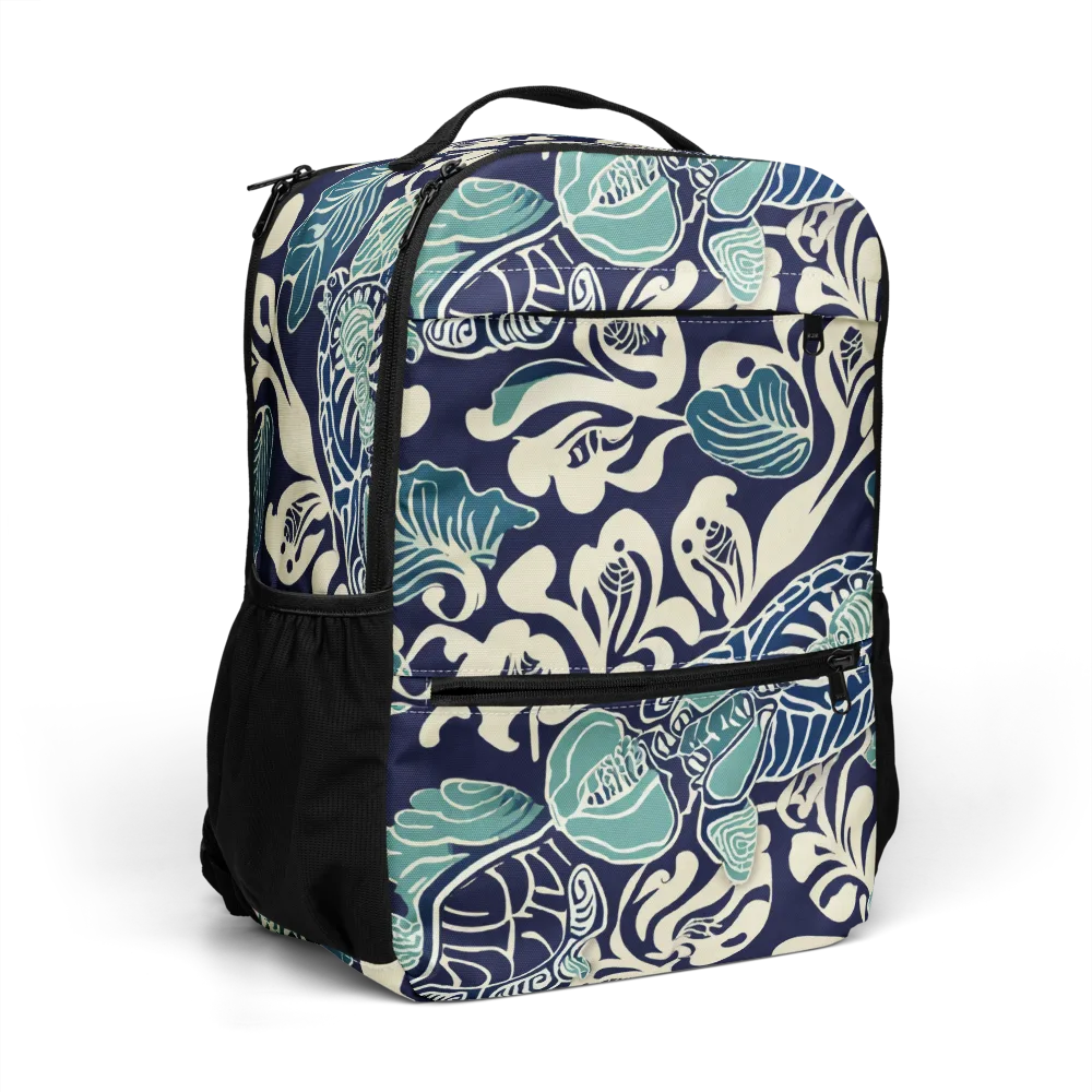 Navy Beetle Garden on Utility Backpack — Right Front