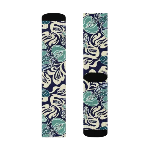 Navy Beetle Garden on a Socks