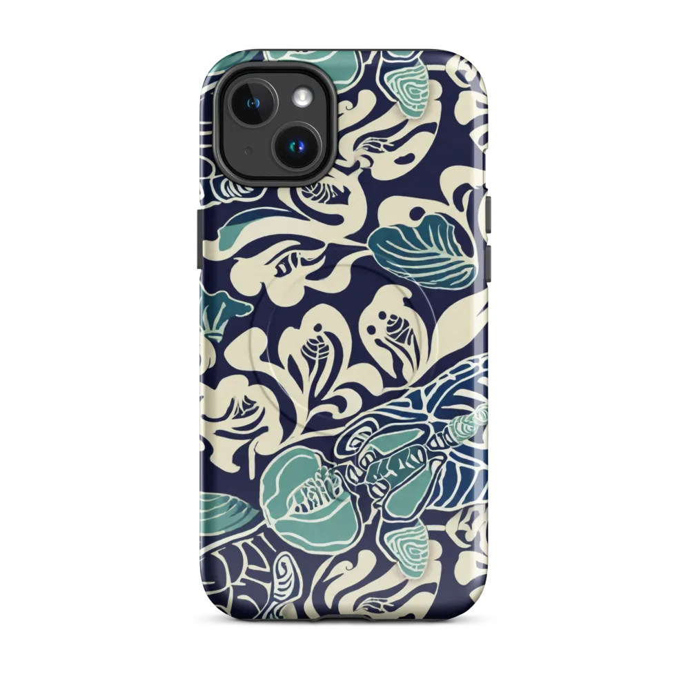 Navy Beetle Garden on MagSafe Tough Case for iPhone® — Front
