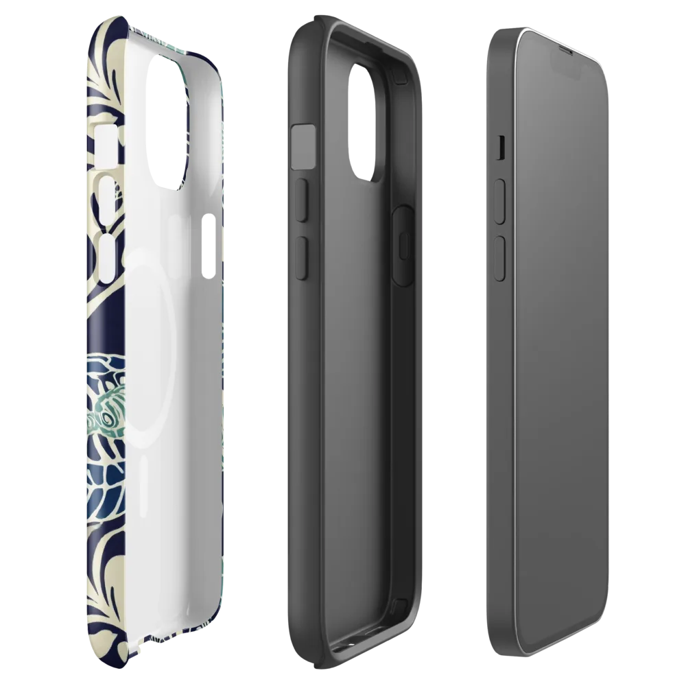 Navy Beetle Garden on MagSafe Tough Case for iPhone® — Front