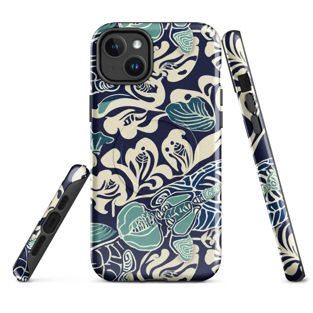 Navy Beetle Garden on MagSafe Tough Case for iPhone® — Front
