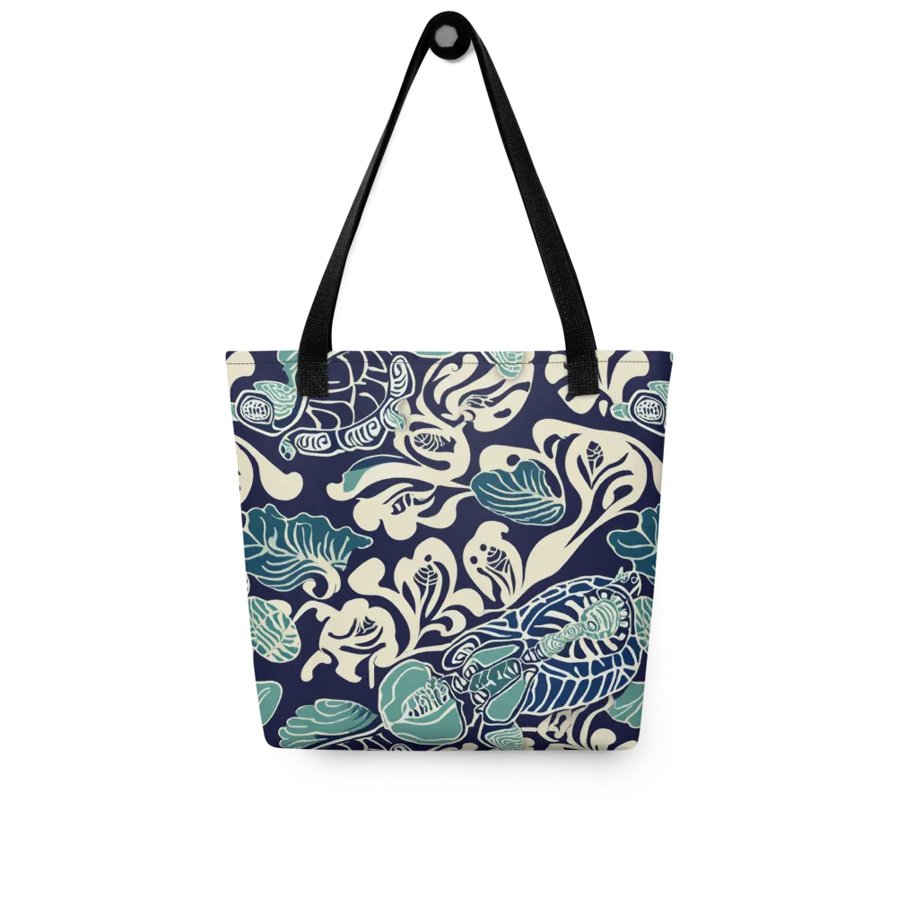 Navy Beetle Garden on Tote Bag — Front
