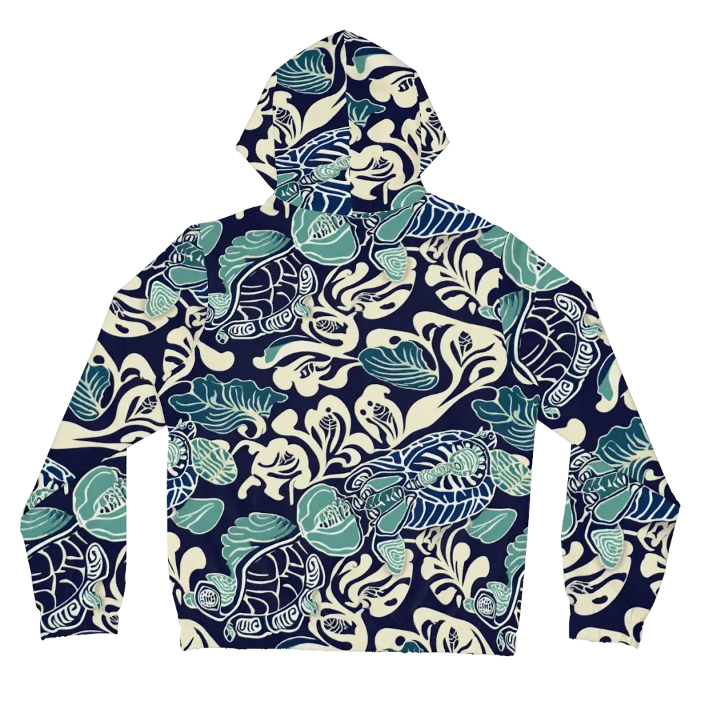 Navy Beetle Garden on Women's Full-Zip Hoodie — Back