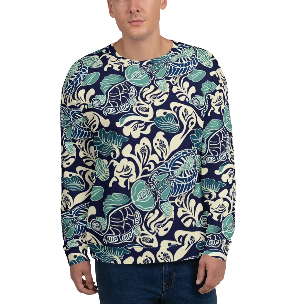 Navy Beetle Garden on Sweatshirt — Front