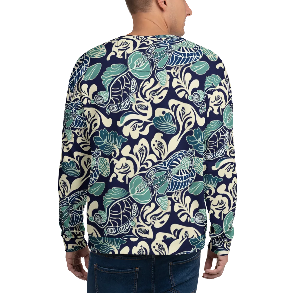 Navy Beetle Garden on Sweatshirt — Back