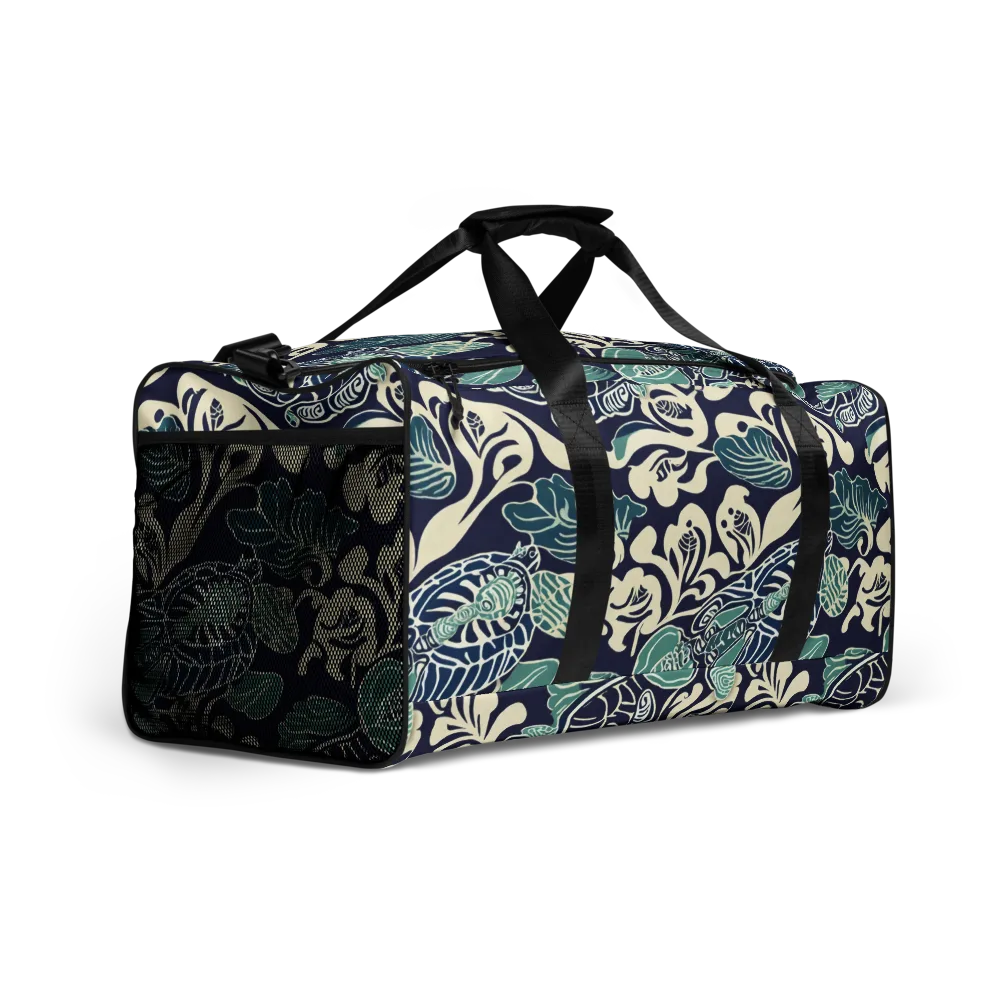 Navy Beetle Garden on Duffle Bag — Right Front