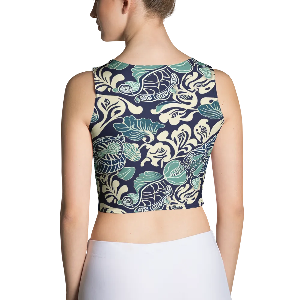 Navy Beetle Garden on Crop Top — Back