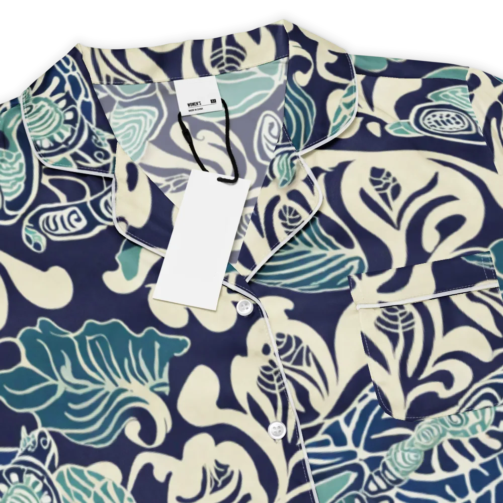 Navy Beetle Garden on Women's Short Sleeve Pajama Top — Product details