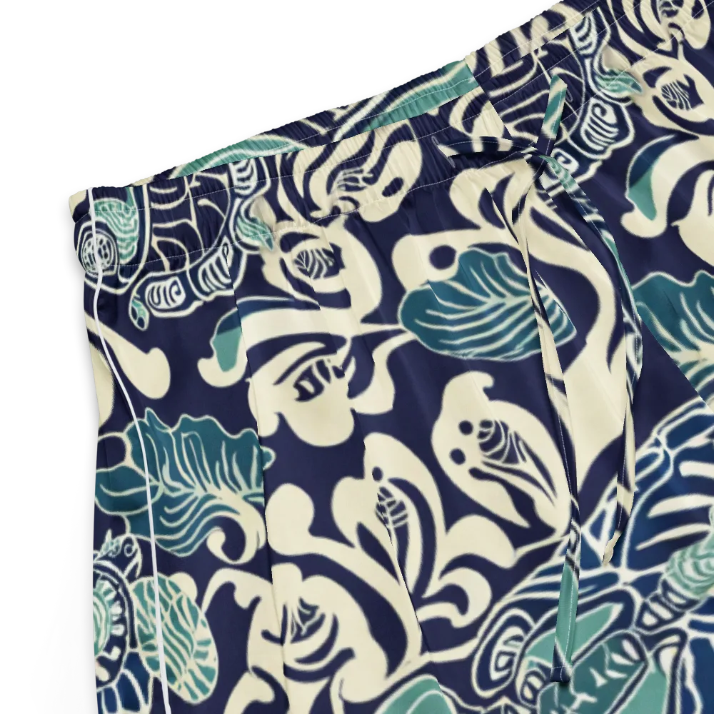 Navy Beetle Garden on Women's Pajama Shorts — Product details