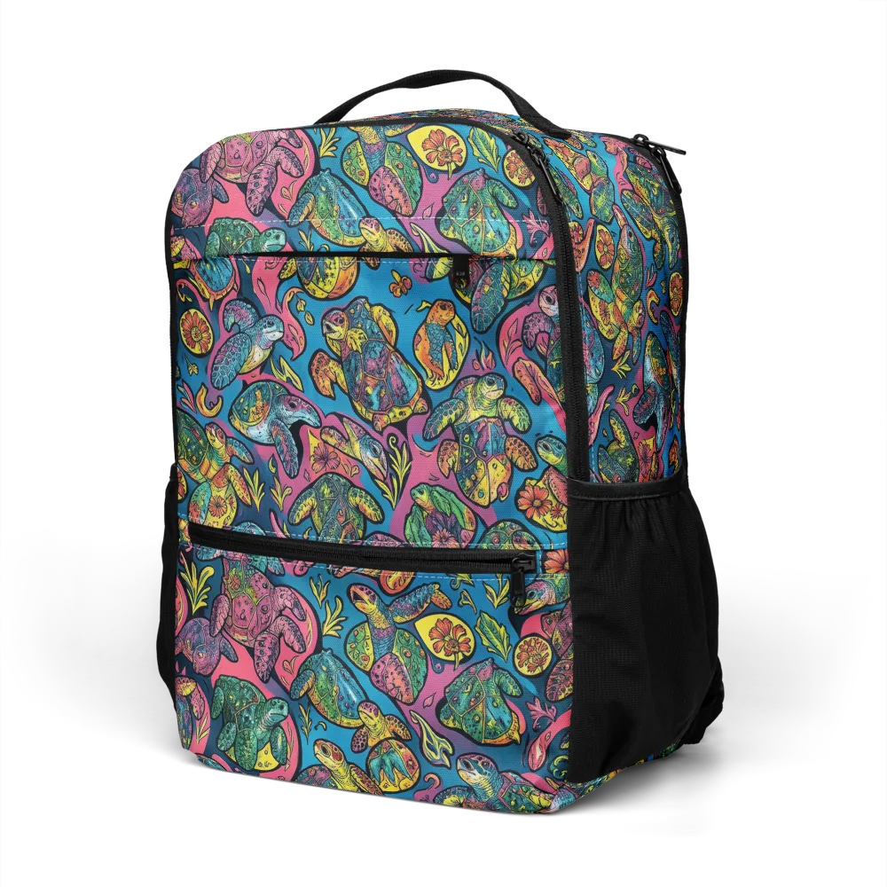 Coral Carousel on Utility Backpack — Left Front