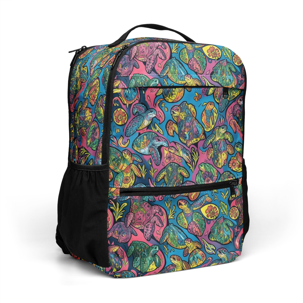 Coral Carousel on Utility Backpack — Right Front