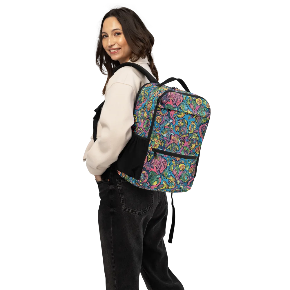 Coral Carousel on Utility Backpack — Back