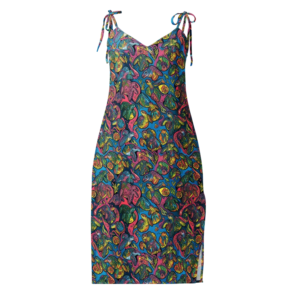 Coral Carousel on Slip Dress — Front