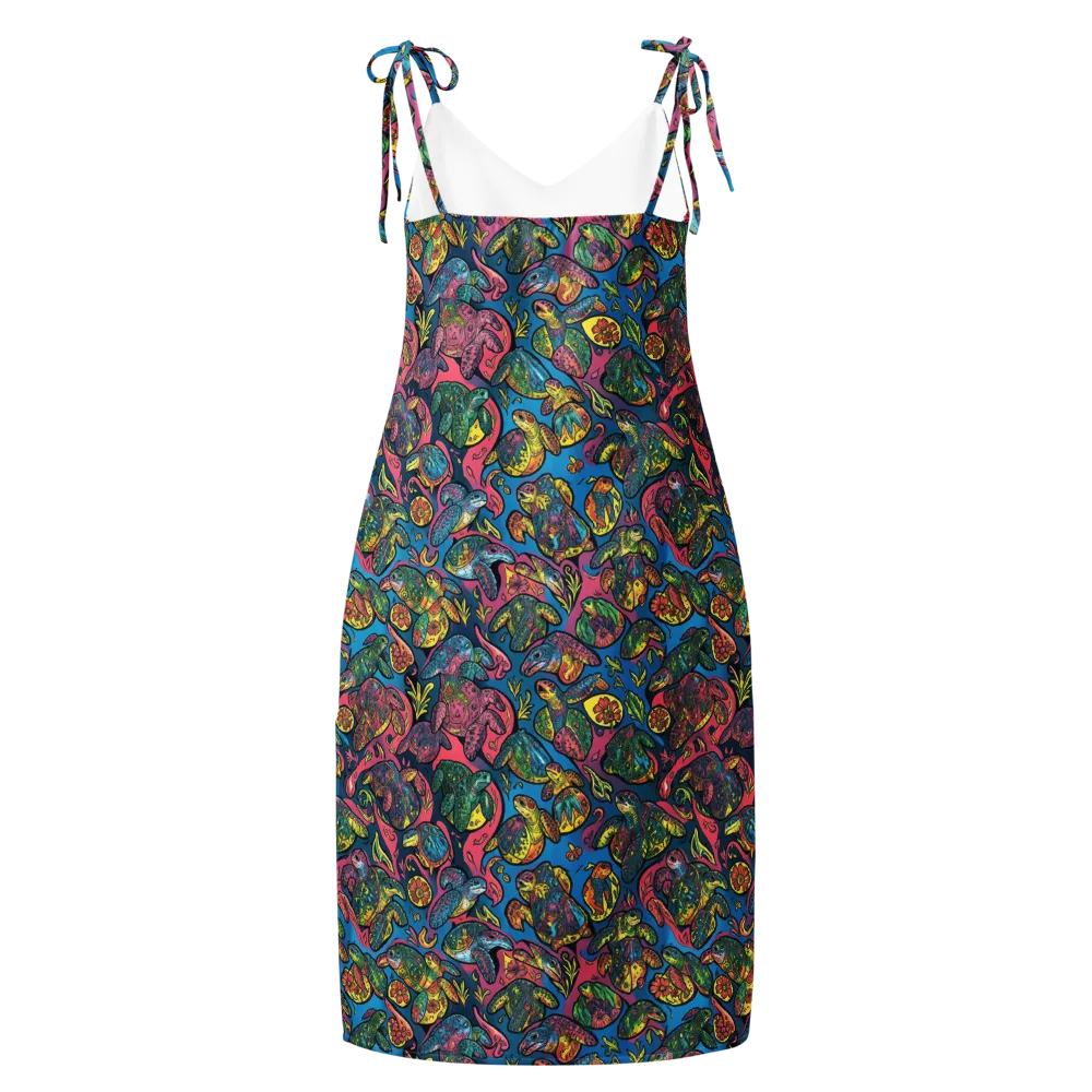 Coral Carousel on Slip Dress — Back