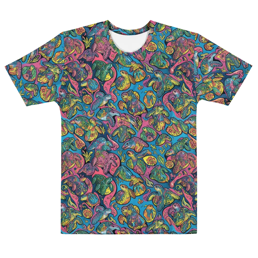 Coral Carousel on Men's Cotton Crew Neck T-Shirt — Front