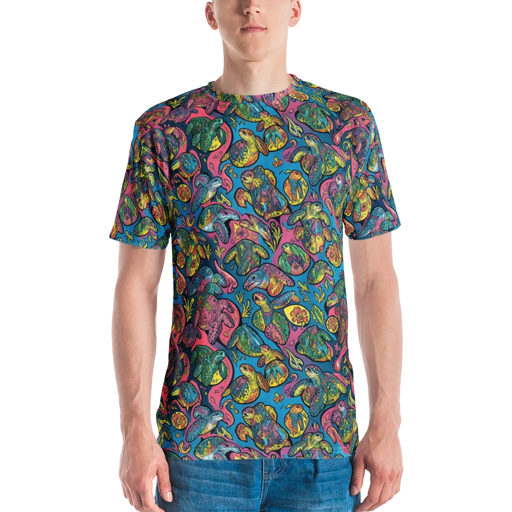Coral Carousel on Men's Crew Neck T-Shirt — Front