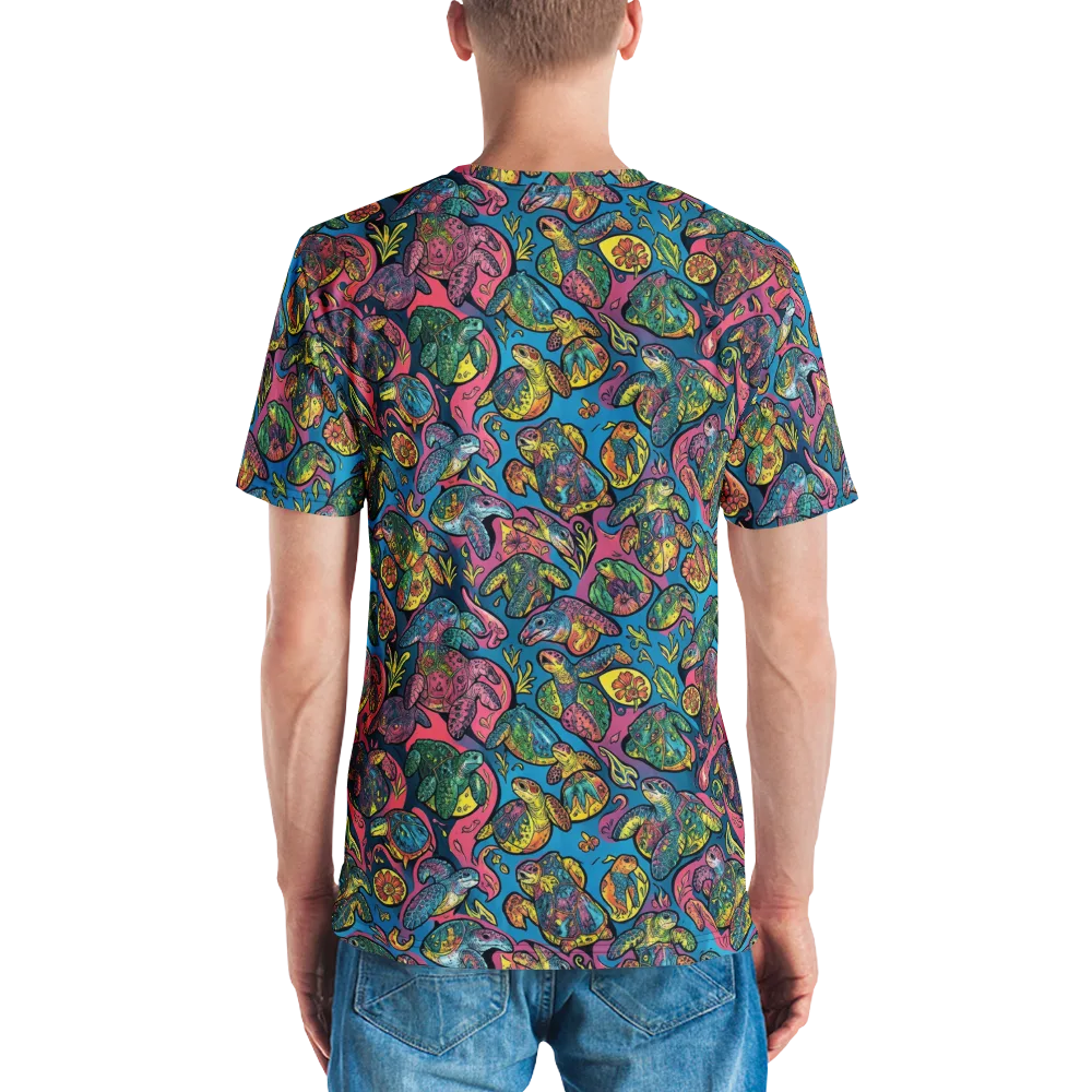 Coral Carousel on Men's Crew Neck T-Shirt — Back