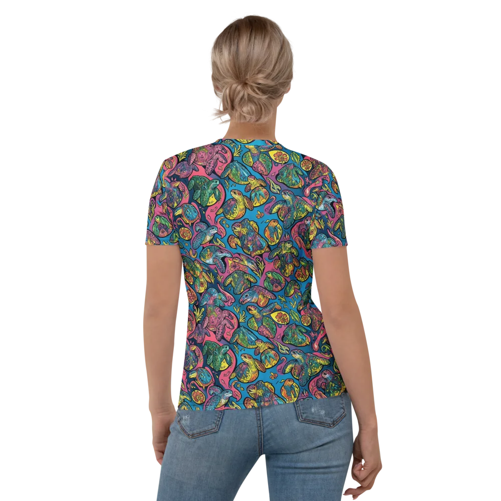 Coral Carousel on Women's Crew Neck T-Shirt — Back