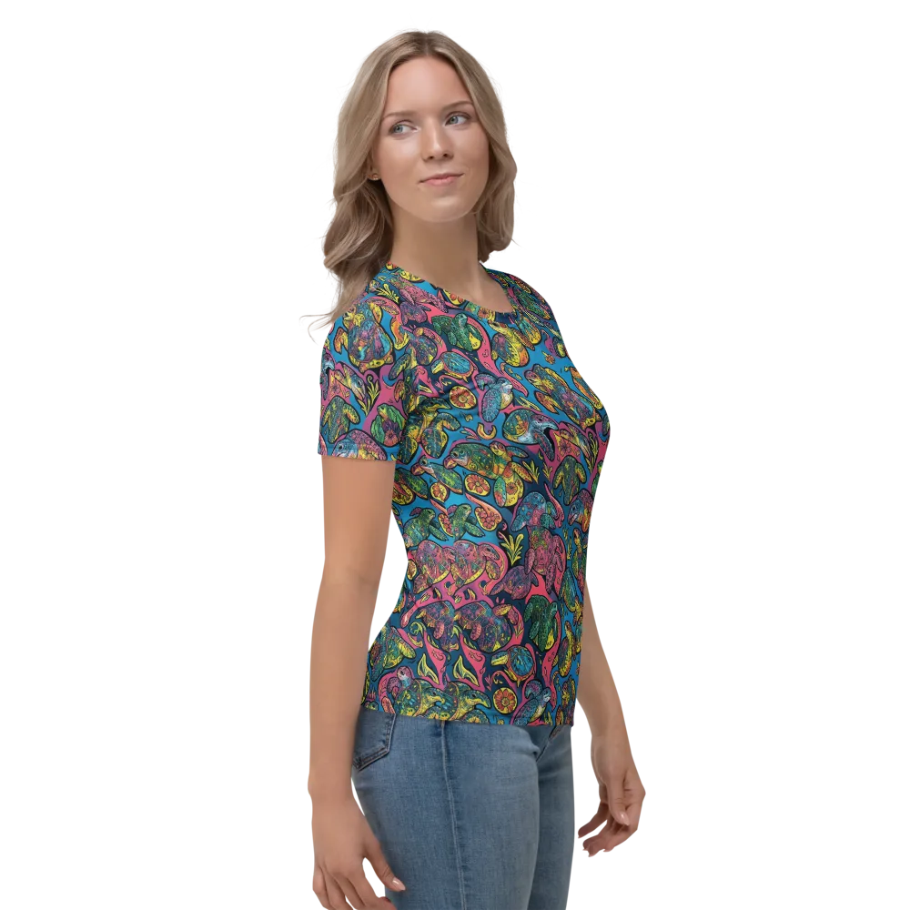 Coral Carousel on Women's Crew Neck T-Shirt — Right