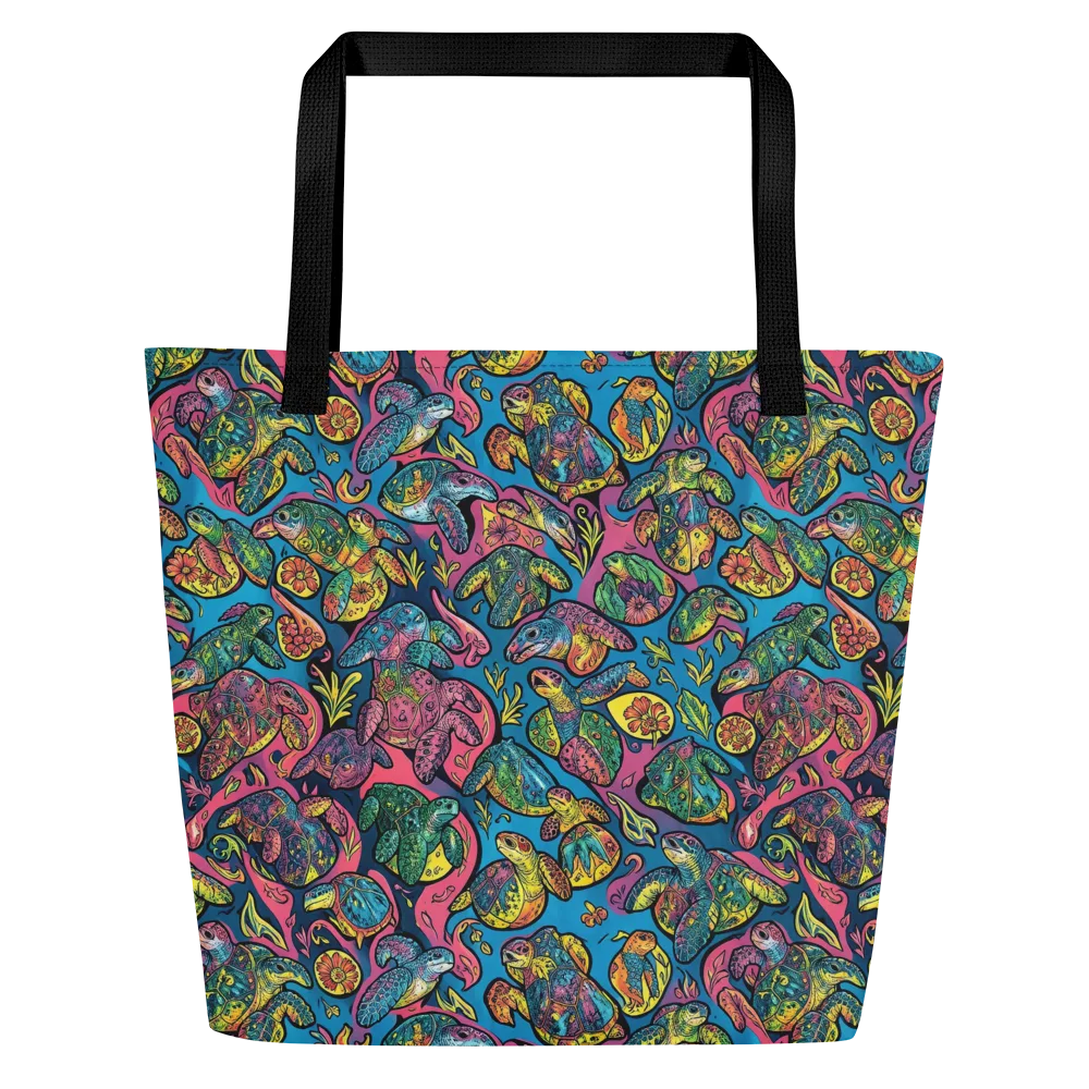 Coral Carousel on Large Tote Bag W/ Pocket — Front