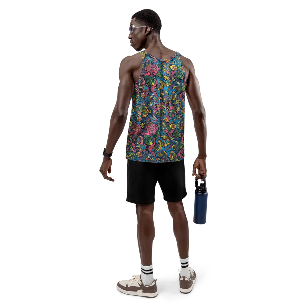 Coral Carousel on Men's Tank Top — Back