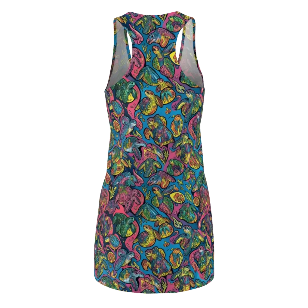 Coral Carousel on Racerback Dress — Back