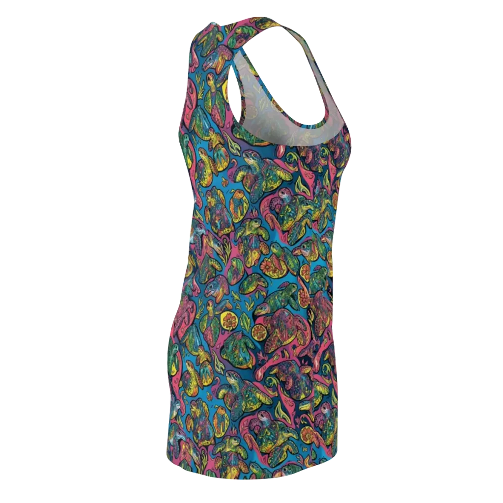 Coral Carousel on Racerback Dress — Back Side
