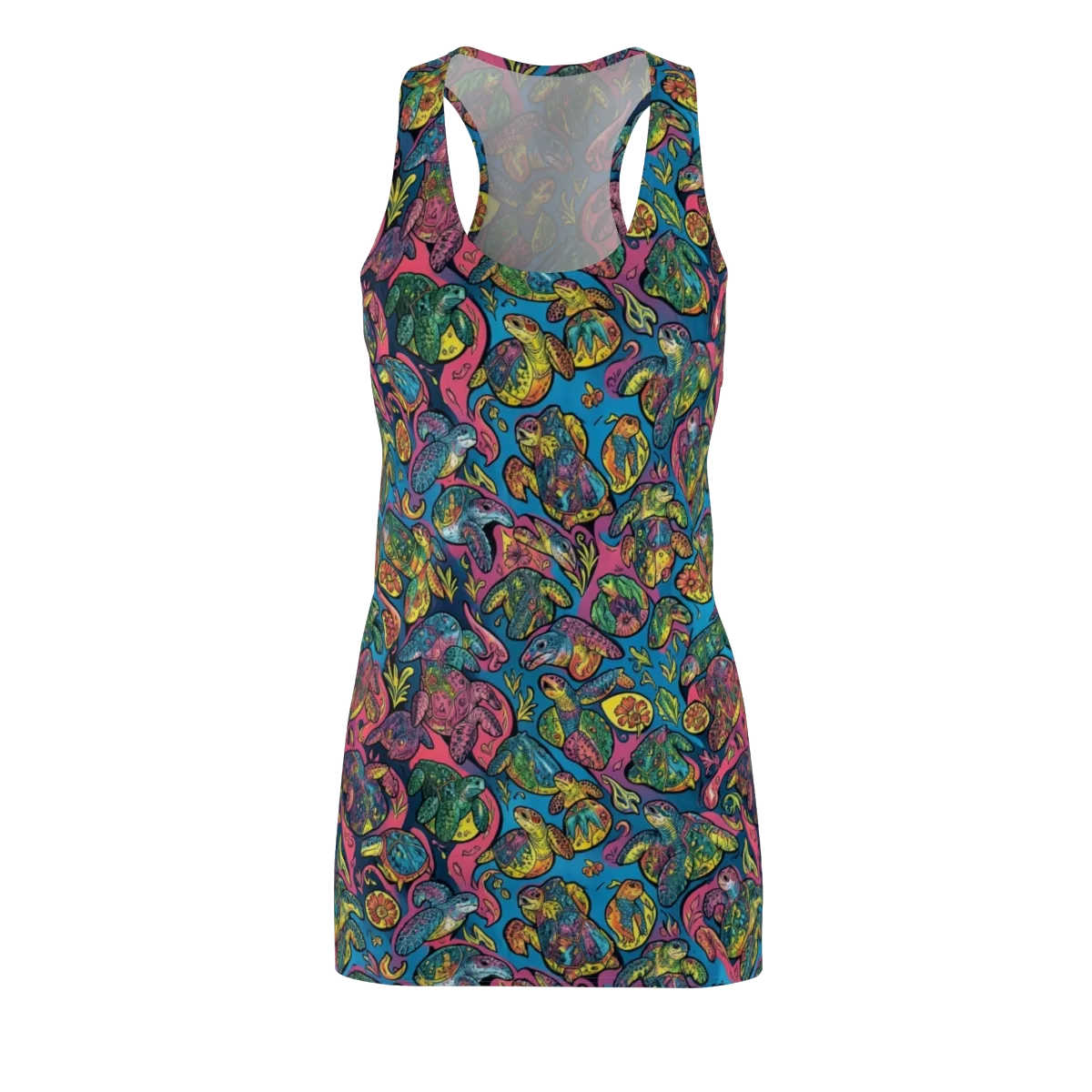 Coral Carousel on Racerback Dress — Front
