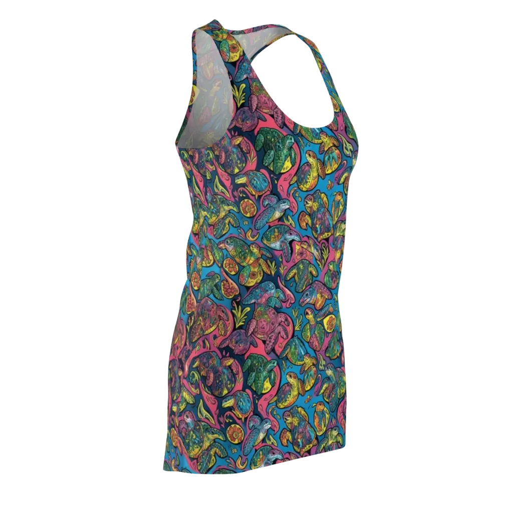 Coral Carousel on Racerback Dress — Front Side