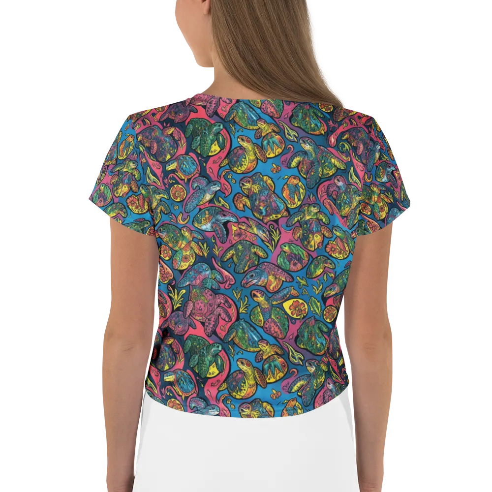 Coral Carousel on Crop Tee — Back