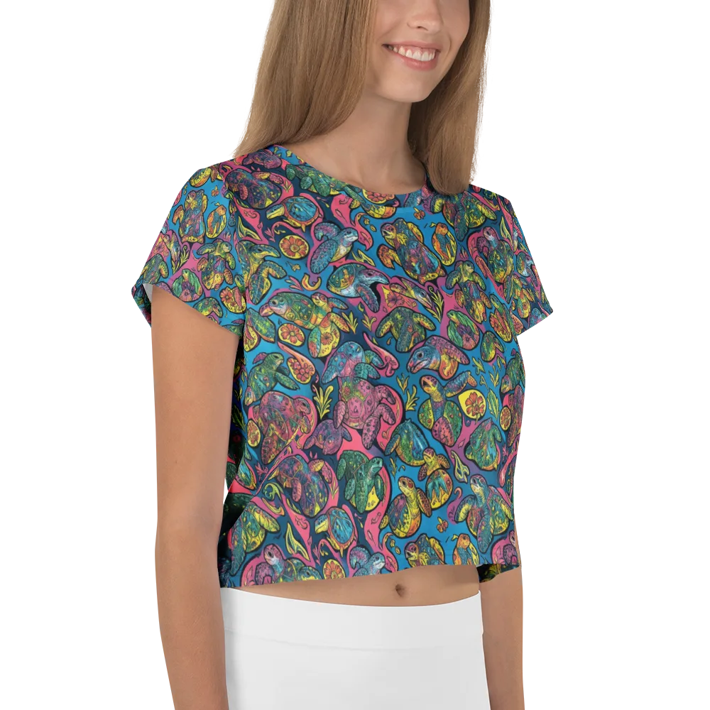 Coral Carousel on Crop Tee — Right