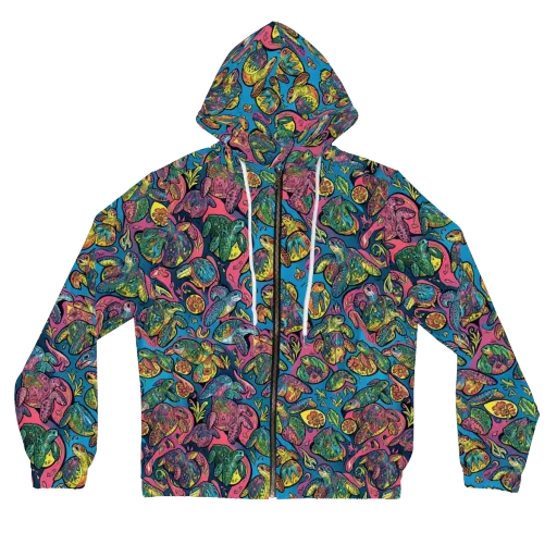 Coral Carousel on a Women's Full-Zip Hoodie