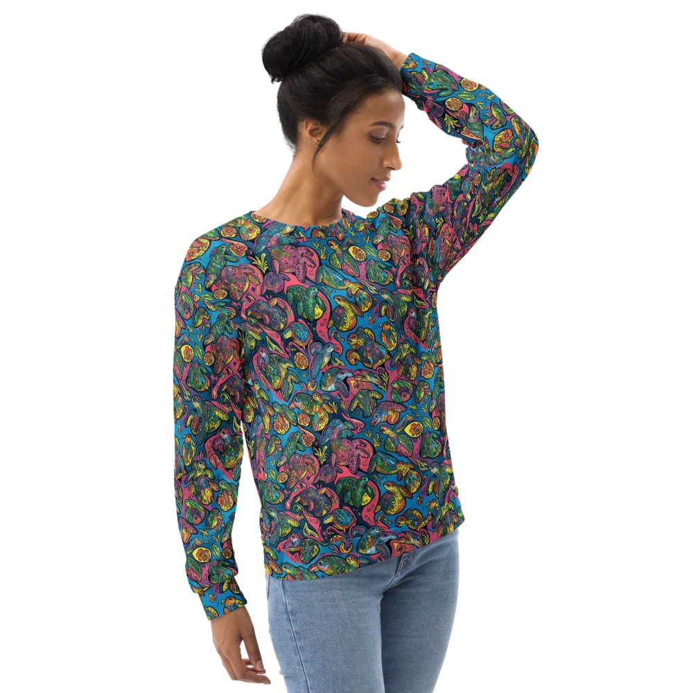 Coral Carousel on Sweatshirt — Right Front