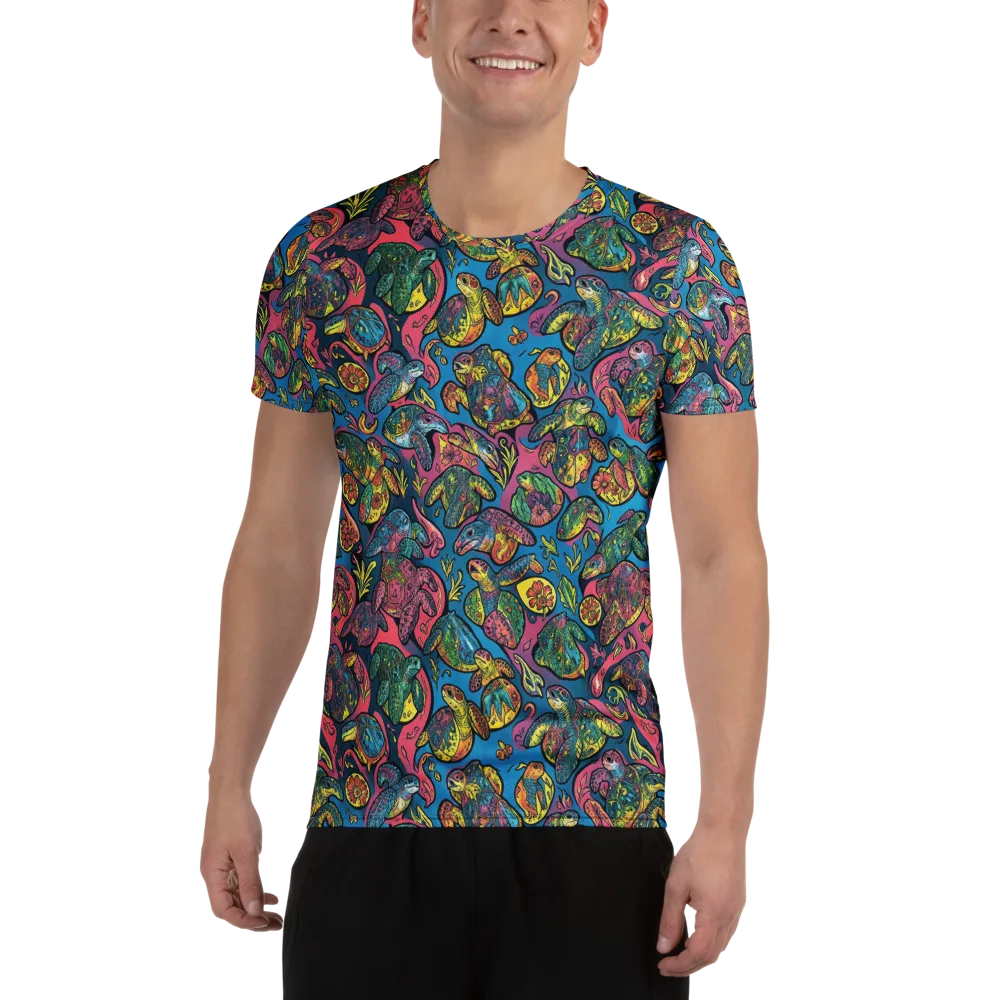 Coral Carousel on Men's Athletic T-Shirt — Front