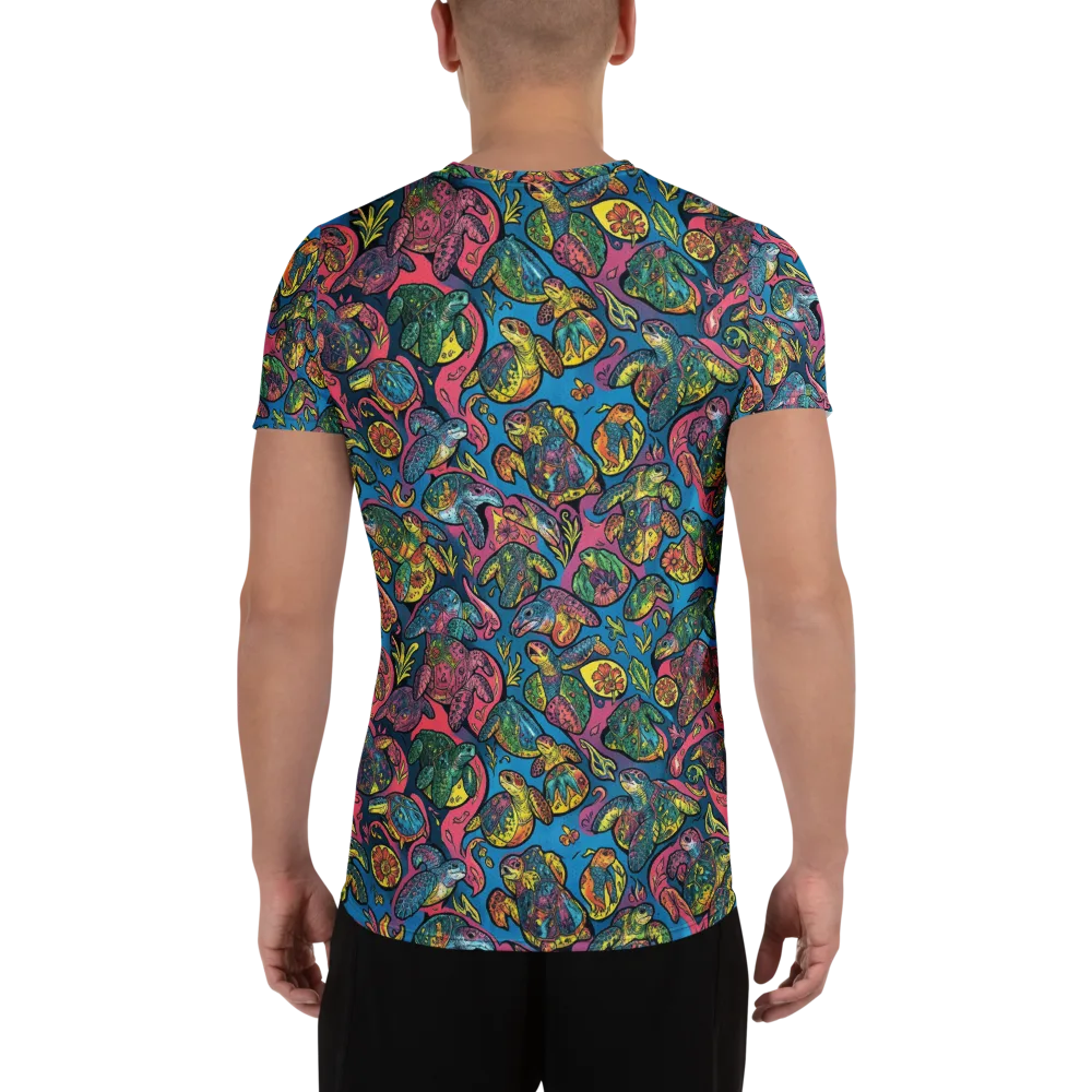 Coral Carousel on Men's Athletic T-Shirt — Back