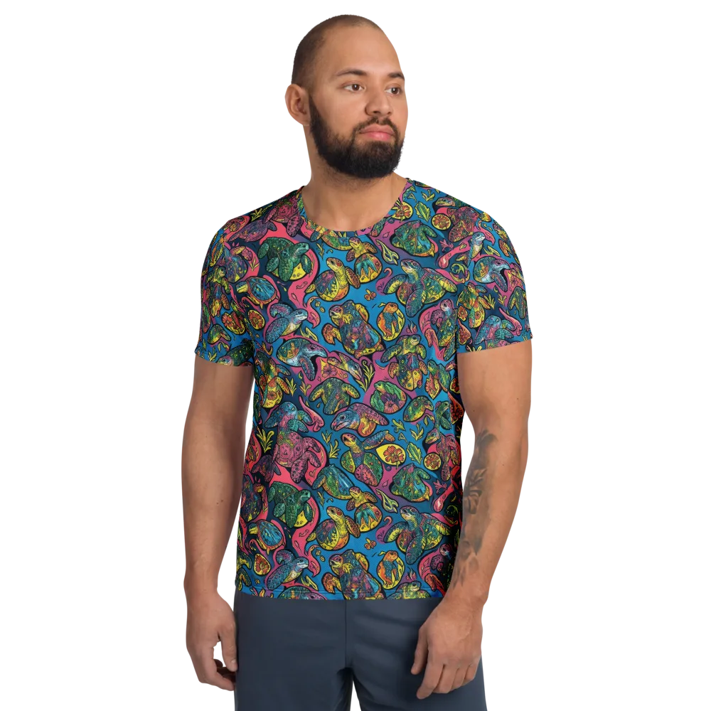Coral Carousel on Men's Athletic T-Shirt — Front