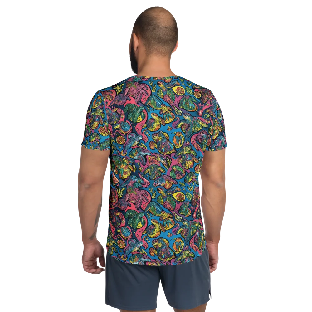 Coral Carousel on Men's Athletic T-Shirt — Back