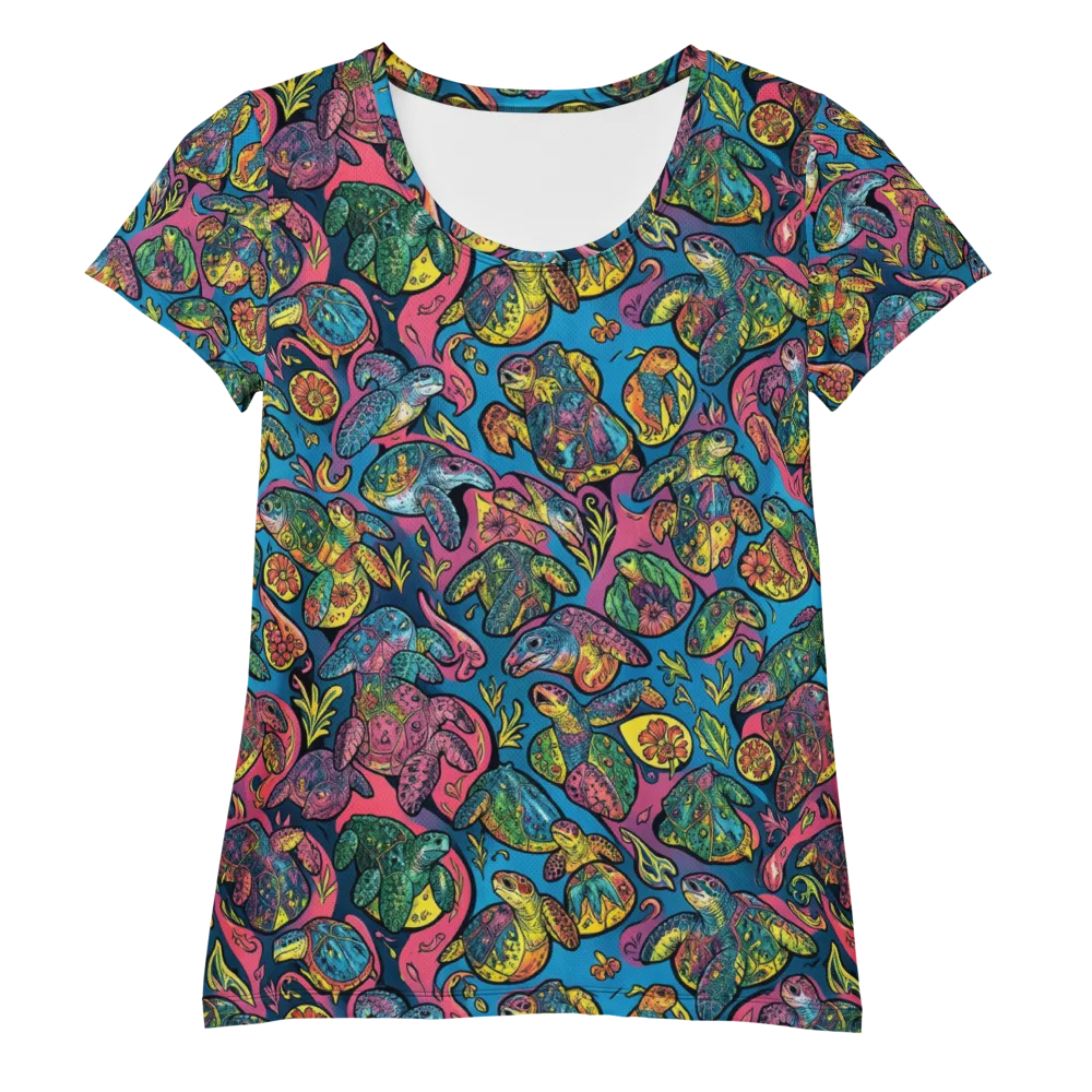 Coral Carousel on Women's Athletic T-Shirt — Front
