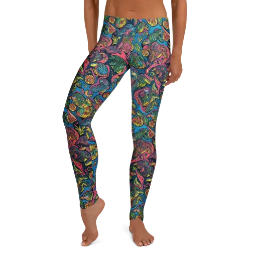 Coral Carousel on a Leggings