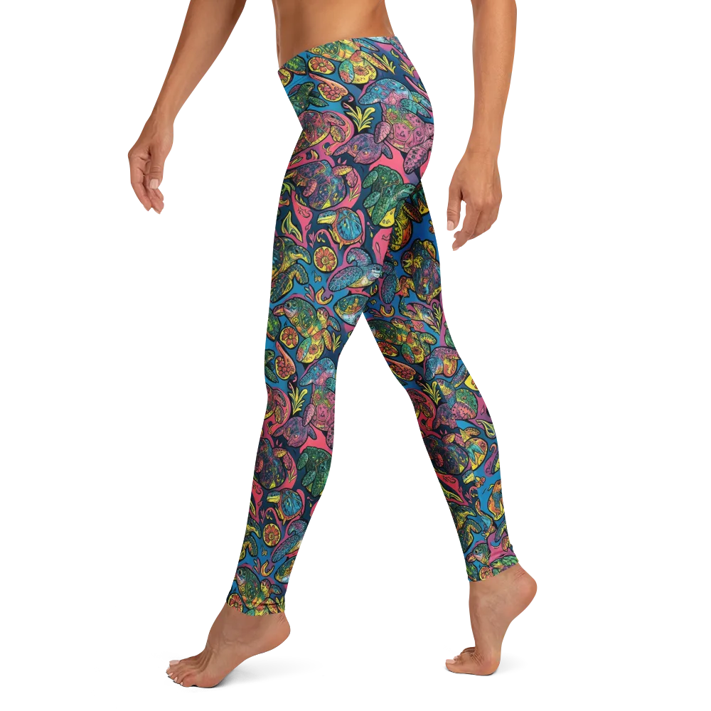 Coral Carousel on Leggings — Left