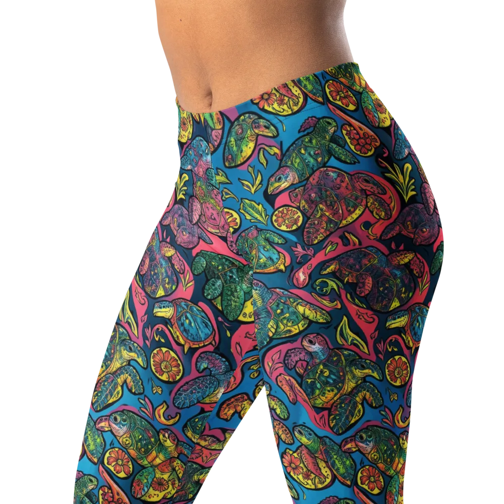 Coral Carousel on Leggings — Left Front