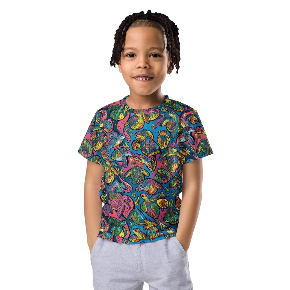 Coral Carousel on Kids Crew Neck T-Shirt — Front