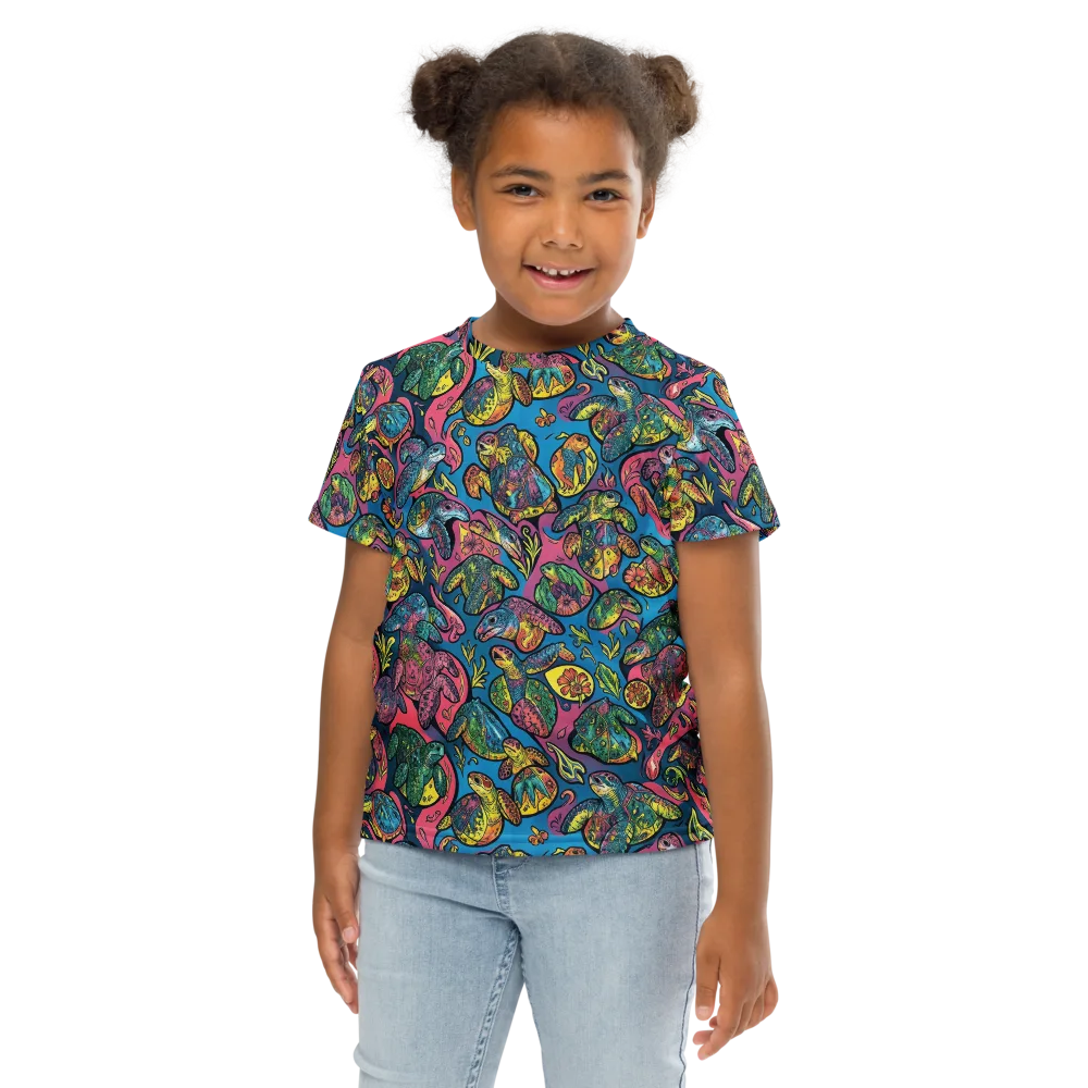 Coral Carousel on Kids Crew Neck T-Shirt — Front