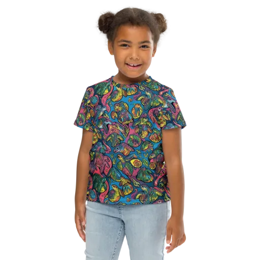 Coral Carousel on a Kids Crew Neck T-Shirt