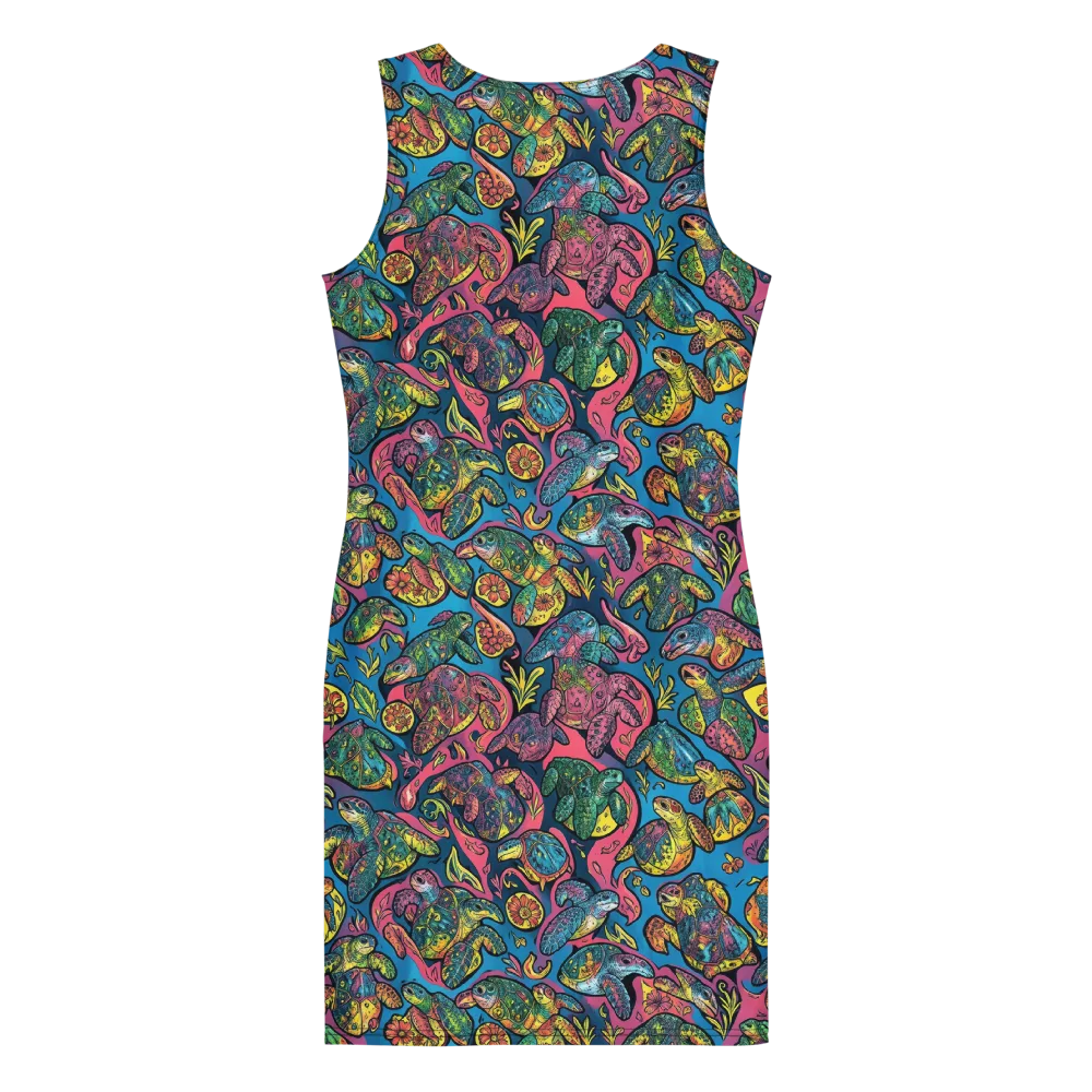 Coral Carousel on Bodycon Dress — Back