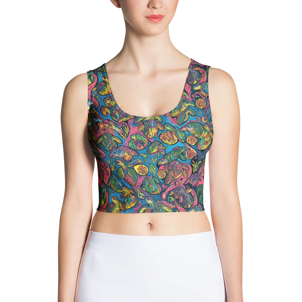 Coral Carousel on Crop Top — Front
