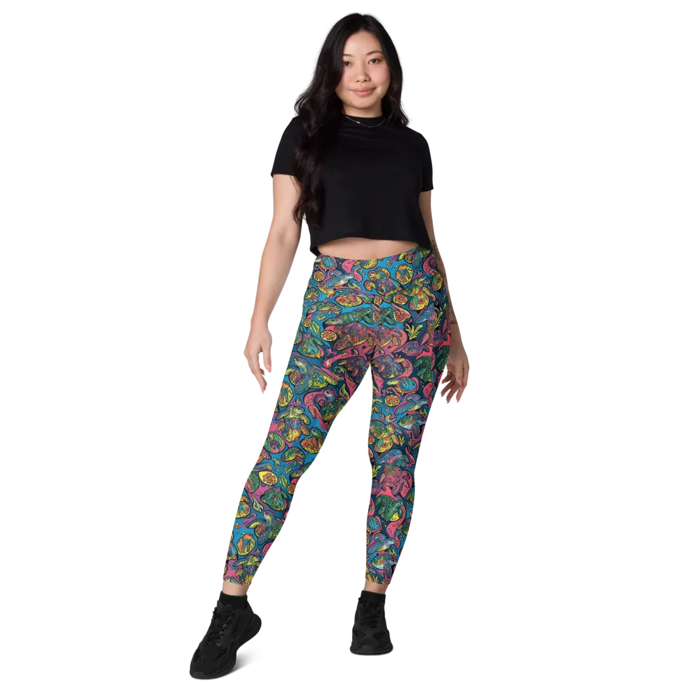 Coral Carousel on Leggings with Pockets — Front