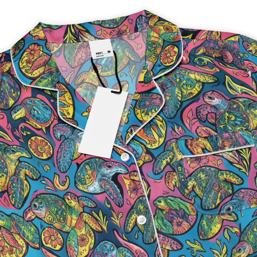 Coral Carousel on Women's Short Sleeve Pajama Top — Product details