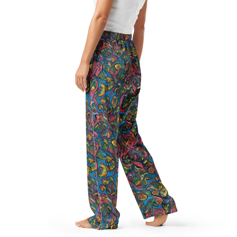 Coral Carousel on Women's Pajama Pants — Left
